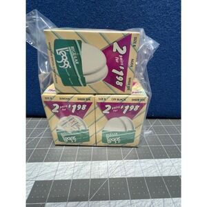 Vintage L'eggs Regular Pantyhose 6 Pairs Size B Nude Suntan Off Black Sheer Toe